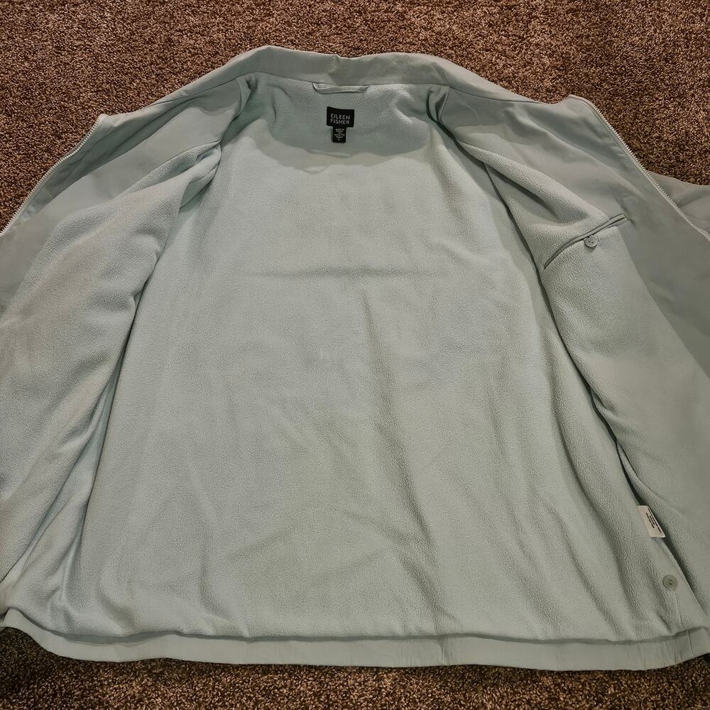 Eileen Fisher Jacket Women's Size L Aquamarine Blue Nylon Blend‎ Full Zip Collar - Picture 7 of 13